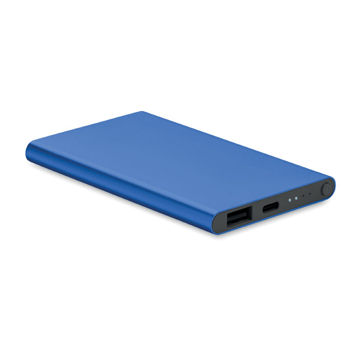 Batterie externe personnalisable 4000 mAh POWERFLAT Bleu royal